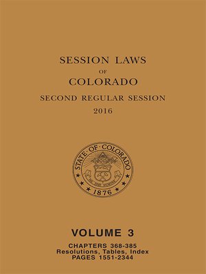 cover image of Colorado Session Laws